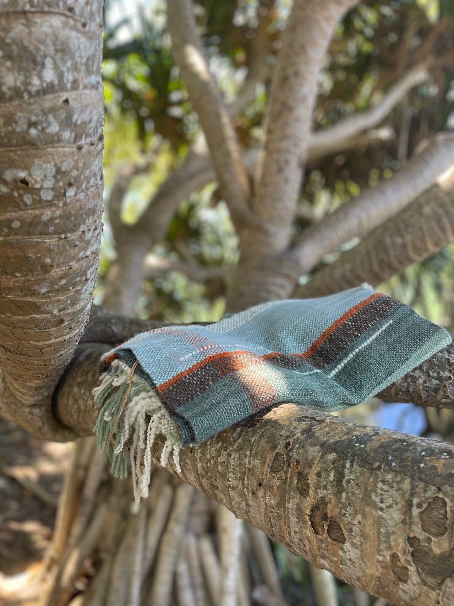 Ocean Mists & Ochre Cliffs ~ Wool Healing Shawl